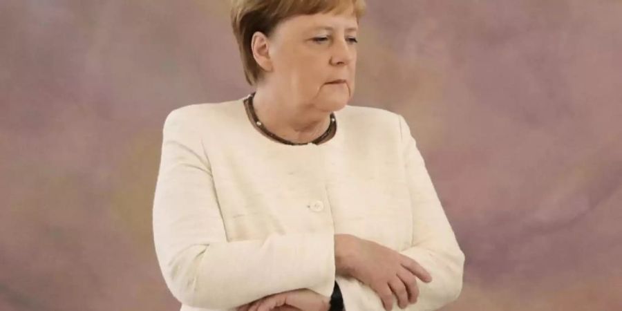 Bundeskanzlerin Angela Merkel am Donnerstag bei einer Veranstaltung im Amtssitz des Bundespräsidenten, Schloss Bellevue. Foto: Kay Nietfeld