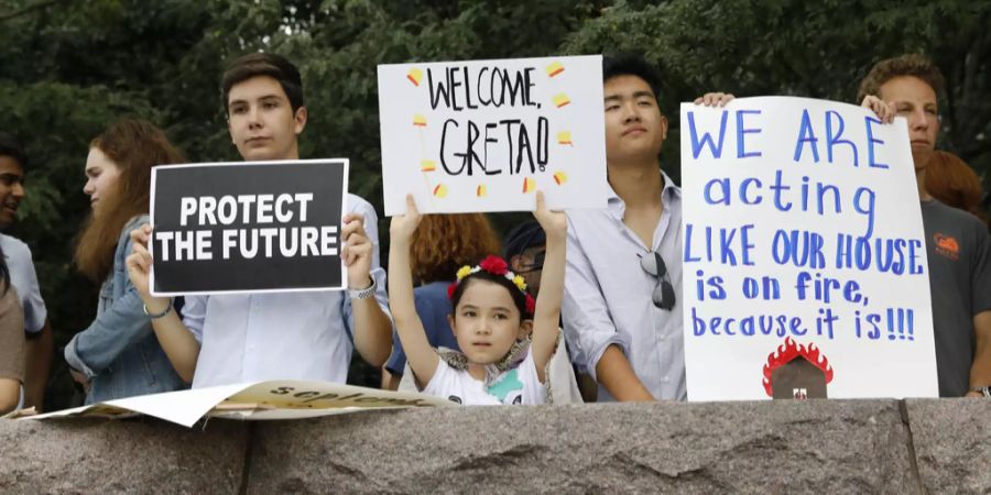 Greta Thunberg wurde in Manhattan von Hunderten Schaulustigen empfangen.