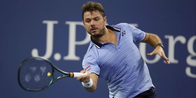 Stan Wawrinka im Einsatz gegen Jannik Sinner in der ersten Runden am US Open. Stan Wawrinka US Open