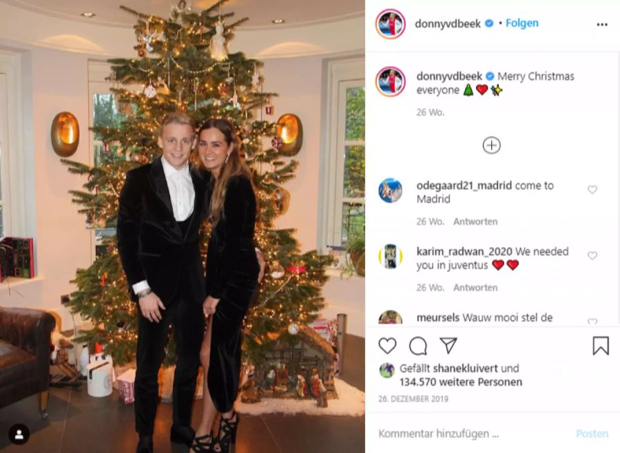 Donny van de Beek hat die Liebe in Dennis Bergkamps Tochter Estelle gefunden.