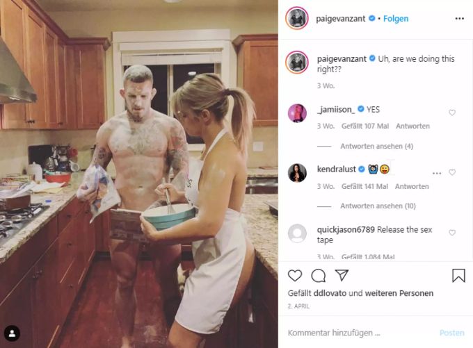 Paige und Austin beim Backen während der Corona-Krise. Paige VanZant Austin Vanderford