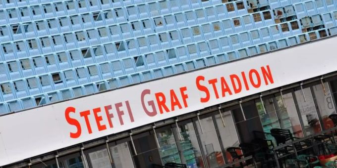 Schauplatz des Einladungsturniers in Berlin: Das Steffi-Graf-Stadion. Foto: Paul Zinken/dpa Schauplatz des Einladungsturniers in Berlin: Das Steffi-Graf-Stadion. Foto: Paul Zinken/dpa