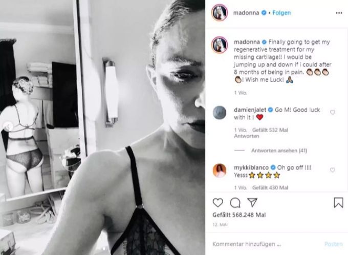 Auf Instagram präsentierte Madonna ihren Allerwertesten. madonna