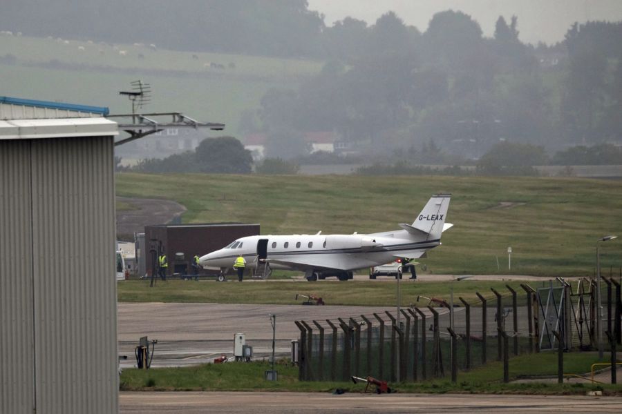 Prinz Harry reiste per Flugzeug nach Aberdeen, Schottland.