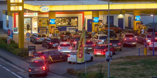 Tankstelle Ansturm