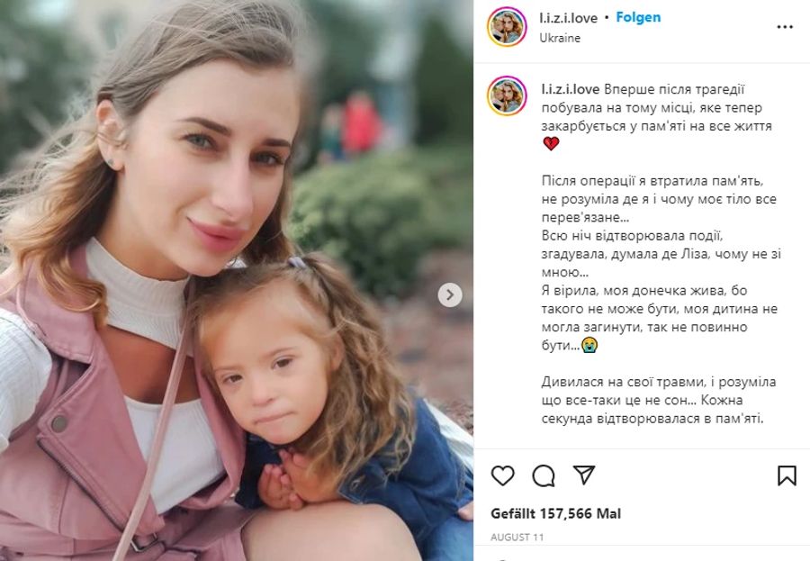 Als Russland am 14. Juli die ukrainische Stadt Winnyzja angreift, spaziert Liza mit ihrer Mutter Iryna durch den Park.