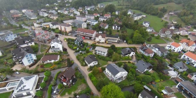 Überflutete Strassen in Weesen SG Weesen SG