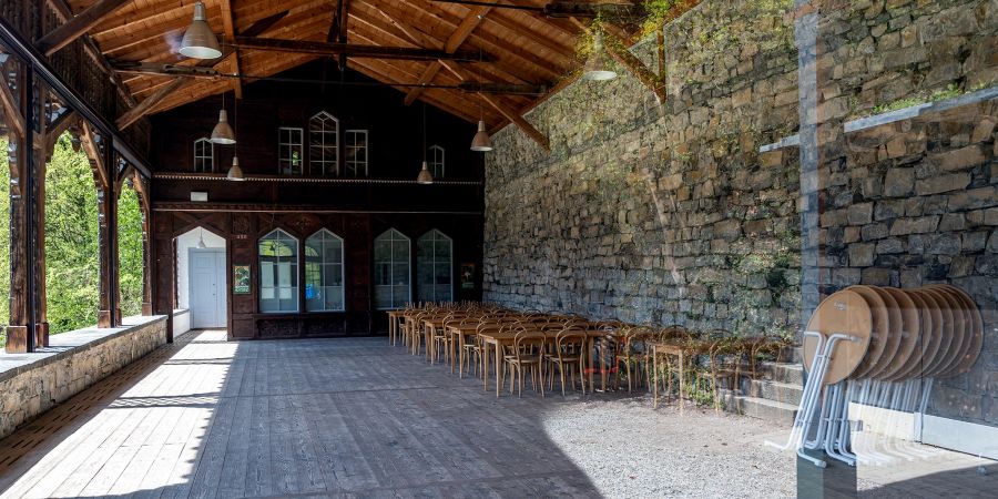 Die Trinkhalle am Kleinen Rugen in Matten bei Interlaken.