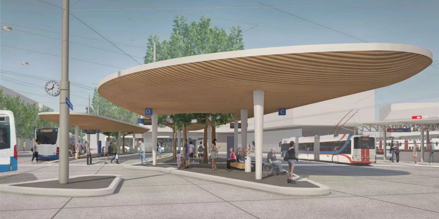 Der Bushub am Bahnhof Ebikon trägt zur Optimierung des Gesamtverkehrs bei und das Zentrum verschiebt sich in Richtung Mobilitätsknoten.