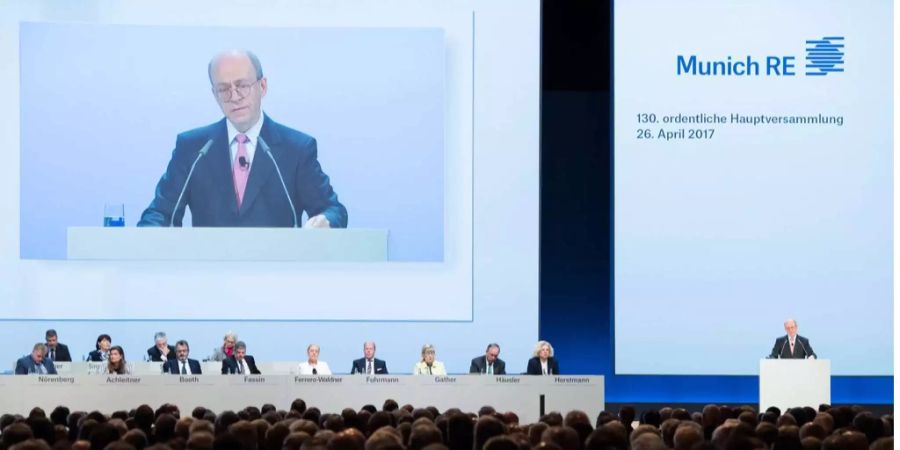 Munich RE CEO Nikolaus von Bomhard spricht bei der Generalversammlung des grössten Rückversicherers der Welt.