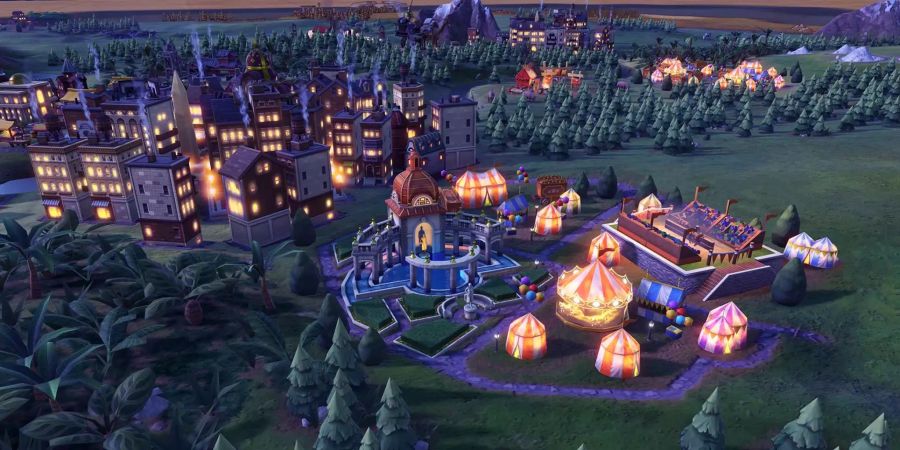 Screenshot Civilization 6 zeigt eine Stadt.