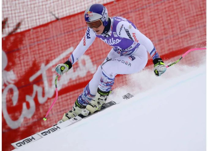 Lindsey Vonn im Training in Cortina d'Ampezzo. Lindsey Vonn