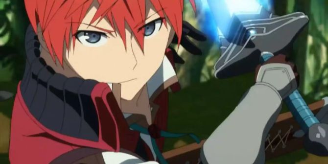 Der rothaarige Protagonist der Ys Reihe, Adol Christin, mit Schwert.