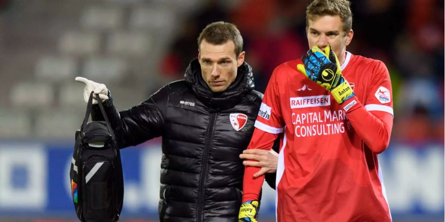 Sion-Goalie Anton Mitryushkin (rechts) fällt bis zu sechs Monate aus.