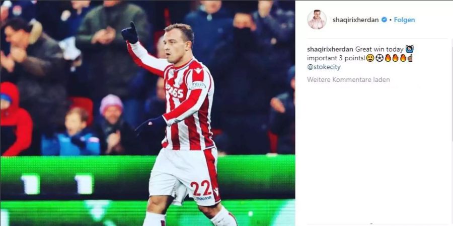 Xherdan Shaqiri freut sich über den Sieg.