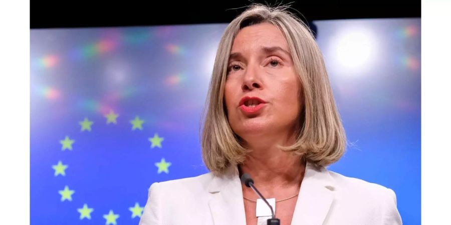 Die EU-Aussenbeauftragte Federica Mogherini bei einer Pressekonferenz in Brüssel.