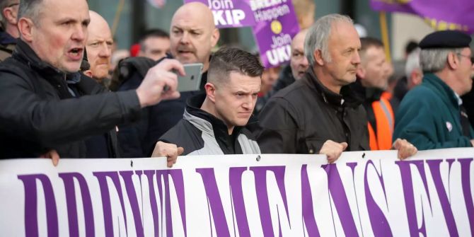 Tommy Robinson bei einem Wahlkampf in London.