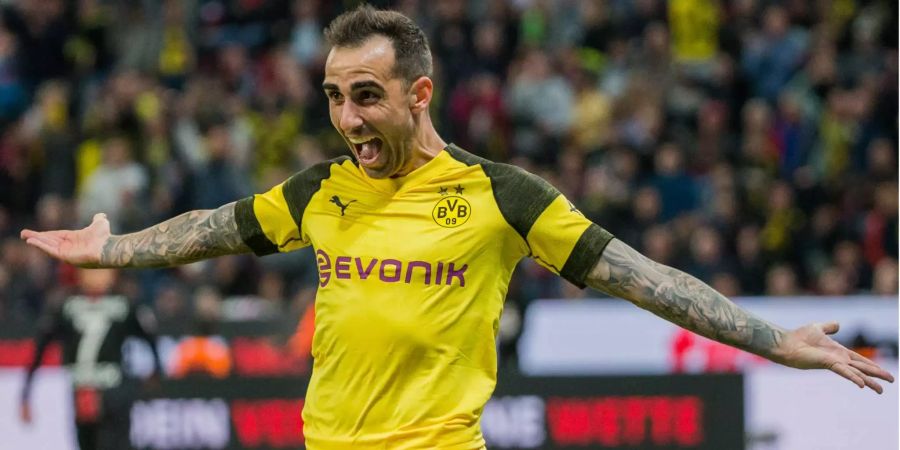 Dortmunds Paco Alcacer bejubelt sein Tor.