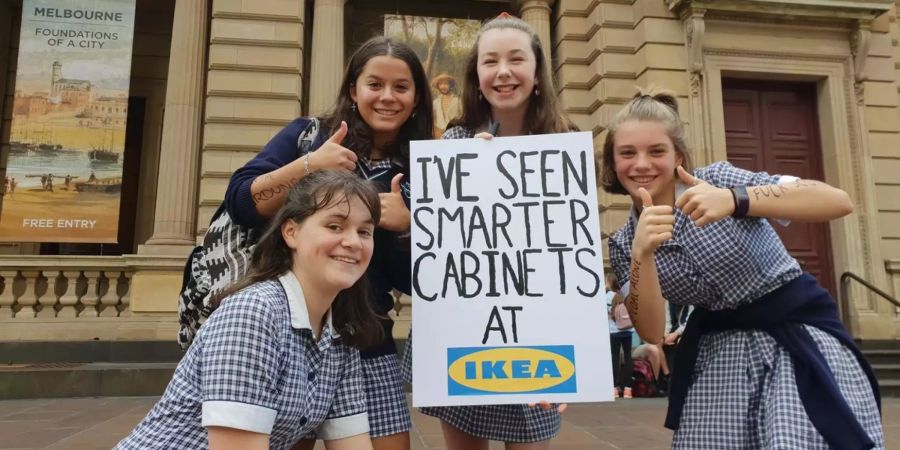 Schüler protestieren in Australien gegen die Klimapolitik der Regierung.