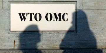 Schriftzug der WTO.