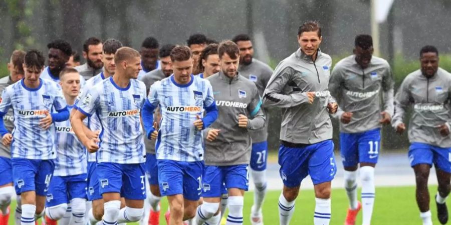 Trainingsauftakt von Hertha BSC im Amateurstadion auf dem Olympiagelände. Foto: Soeren Stache/dpa-Zentralbild/dpa