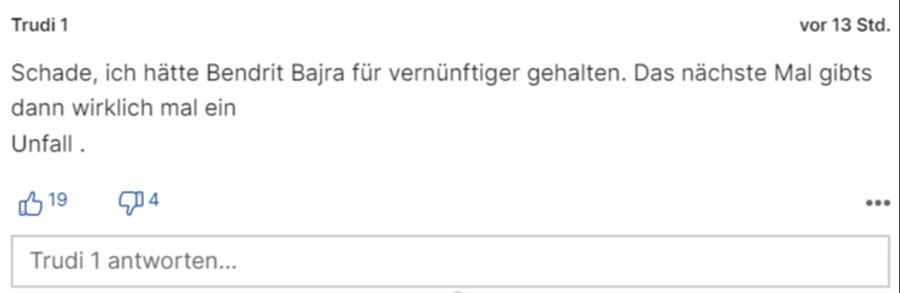 «Trudi 1» ist enttäuscht vom Komiker. Sie hätte mehr von ihm erwartet.