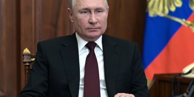 Wladimir Putin bei Fernsehansprache Wladimir Putin bei Fernsehansprache