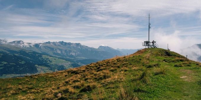 Aussicht Piz Mundaun. Piz Mundaun Berg Panorama