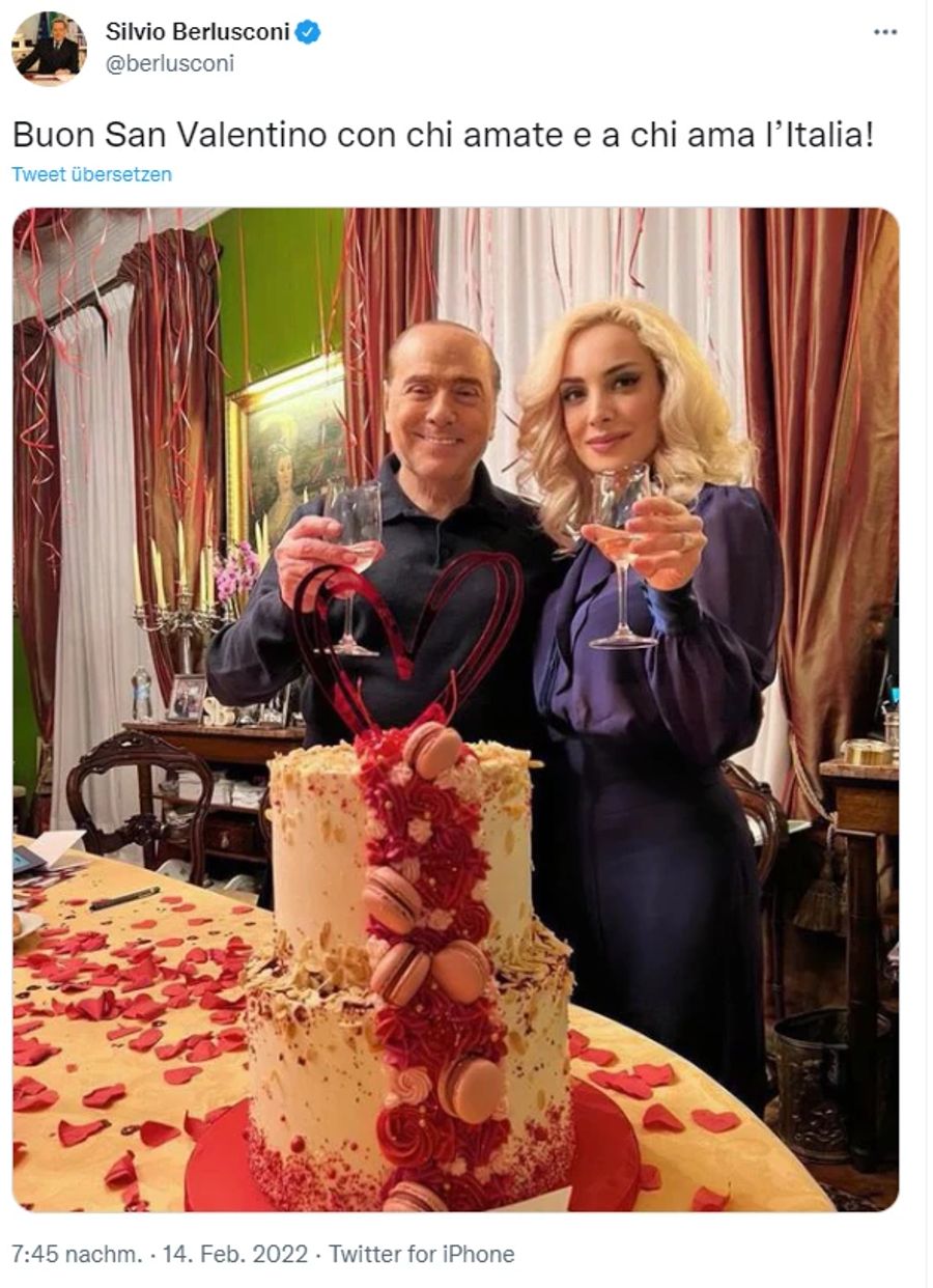 Silvio Berlusconi und Marta Fascina am Valentinstag.