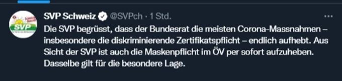 Die SVP zu den Corona-Entscheiden des Bundesrats. SVP