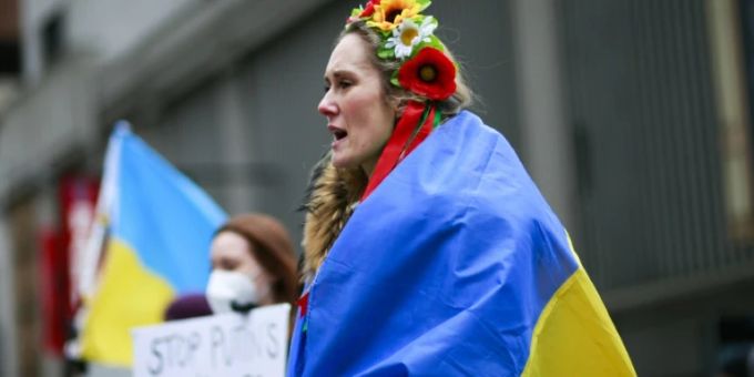 Demonstrantin in New York Demonstrantin in New York