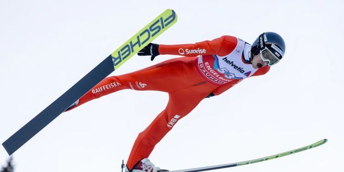 Gregor Deschwanden bei einem Sprung in Engelberg am 17. Dezember. Gregor Deschwanden Vierschanzentournee