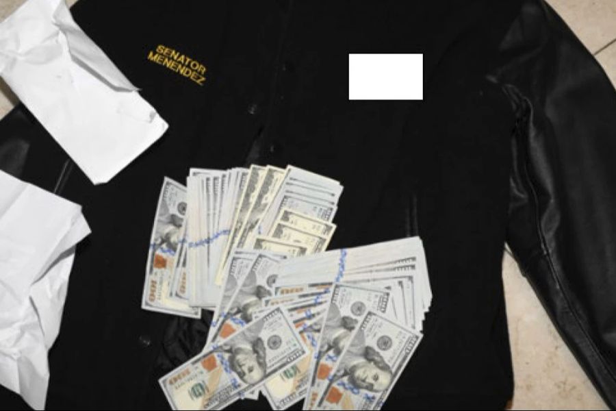Bob Menendez Jacke Dollarnoten