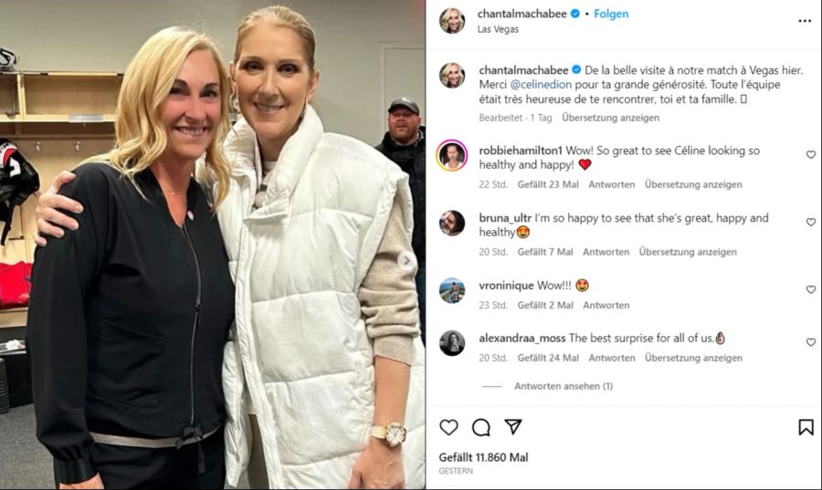 Céline Dion traf auch auf die kanadische Sportmoderatorin Chantal Machabee.