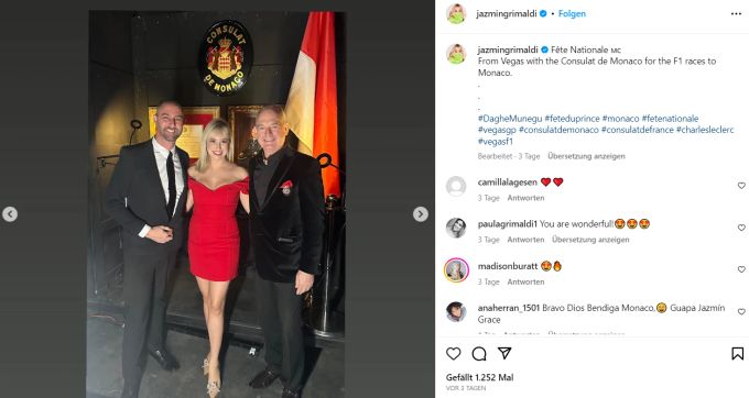 Jazmin Grimaldi zeigte sich im roten Minikleid. Charlène von monaco