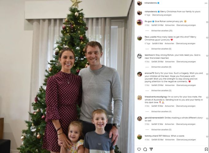 Rohan Dennis und seine verstorbene Frau Melissa (†32)mit den beiden Kindern. Rohan Dennis
