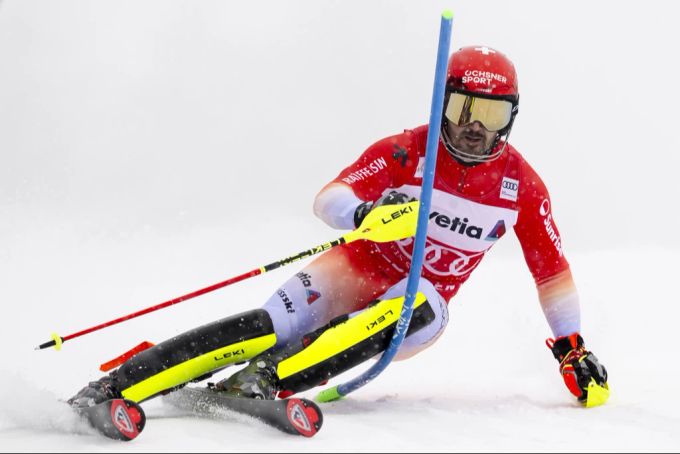 Loïc Meillard zeigt auch im Slalom eine starke Saison. Loïc Meillard