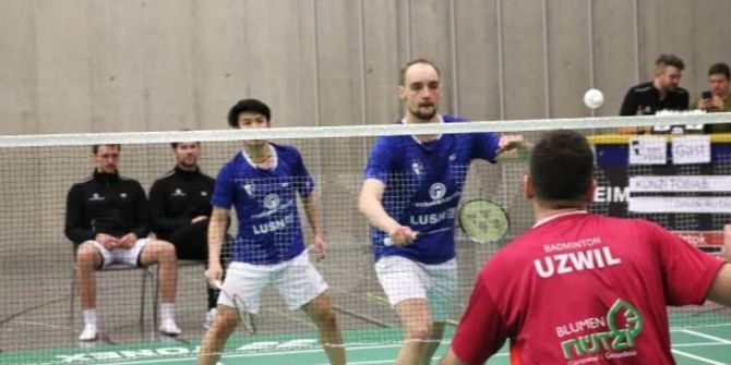 Badminton Tobias Künzi und Davin Rutama