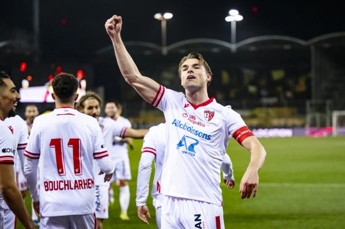 Joël Schmied feiert sein Tor zum 3:0 für den FC Sion gegen YB. FC Sion YB Schmied