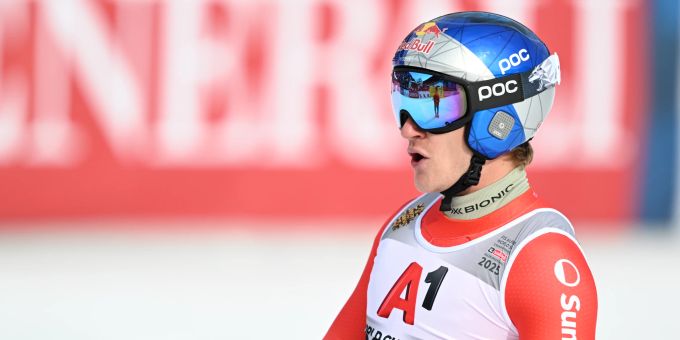 Super-G-Weltmeister Marco Odermatt wird in der Abfahrt Fünfter. Marco Odermatt