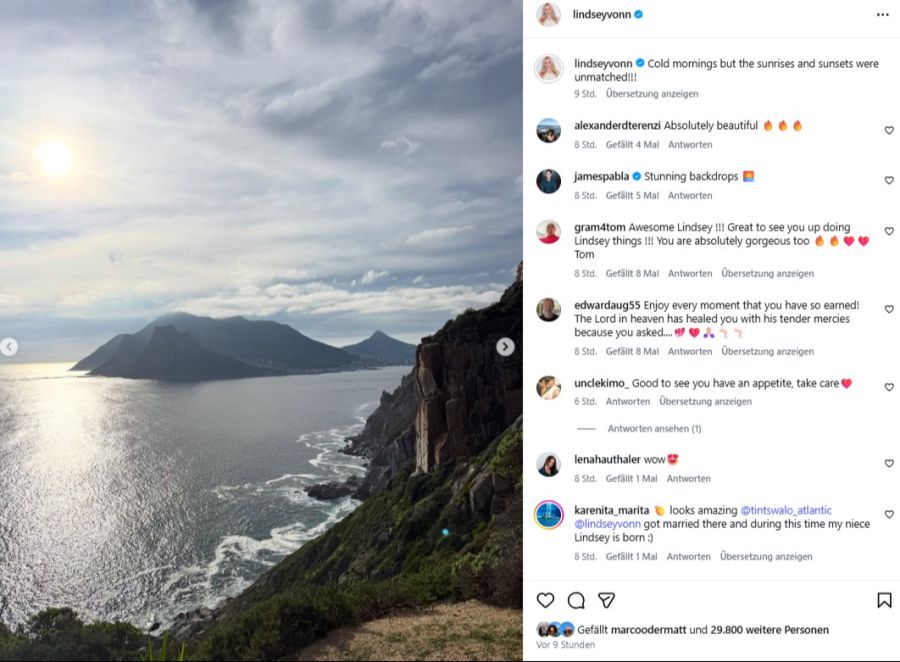 Ihre Bilder gefallen Tausenden von Followern, darunter Marco Odermatt.