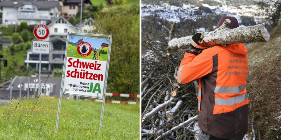 Abstimmungssonntag 10-Millionen-Schweiz Zivildienst