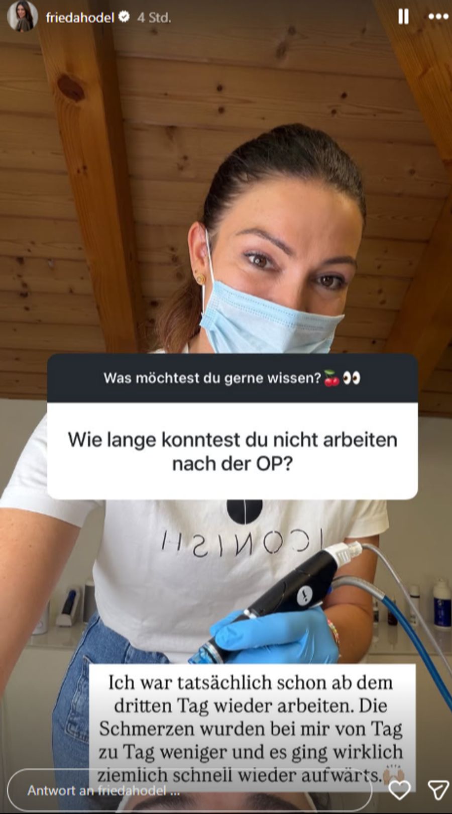 Trotzdem machte sich die Ex-Bachelorette am dritten Tag schon wieder an die Arbeit.