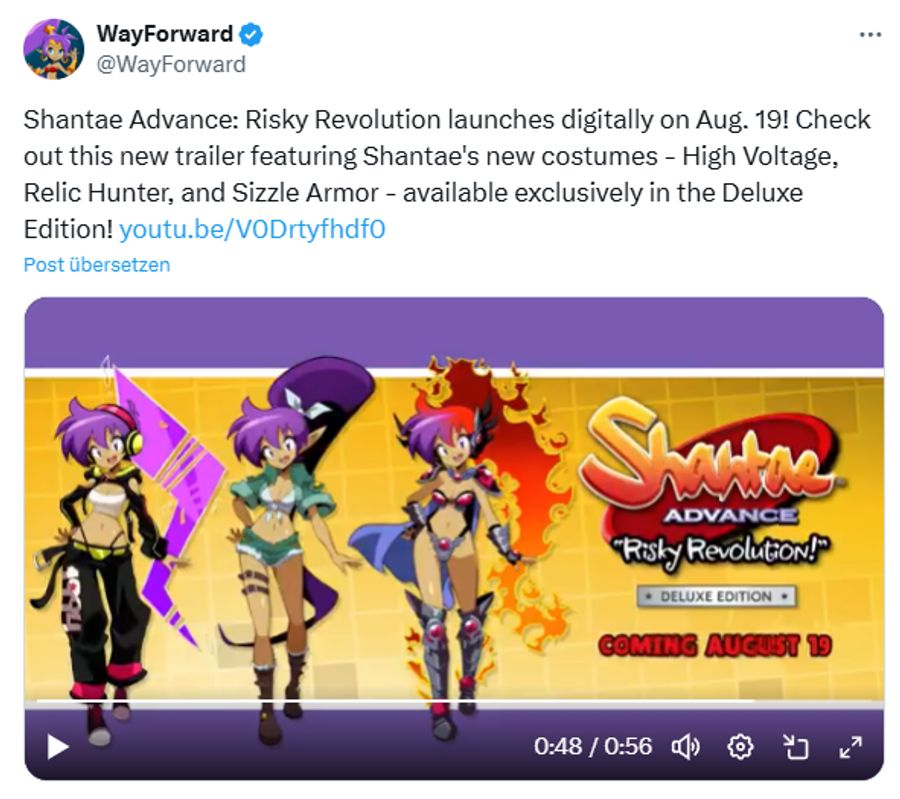 Shantae Advance Risky Revolution August