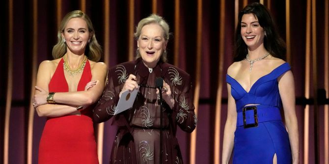 Emily Blunt (l-r), Meryl Streep und Anne Hathaway