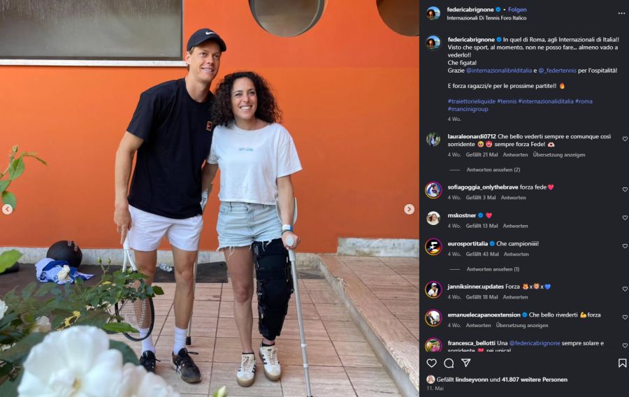 Weniger Reisemöglichketen hatte Federica Brignone, die sich Ende Saison schwer verletzt hatte. Immerhin: Die Italienerin traf in Rom Landsmann und Tennis-Weltnummer 1 Jannik Sinner.