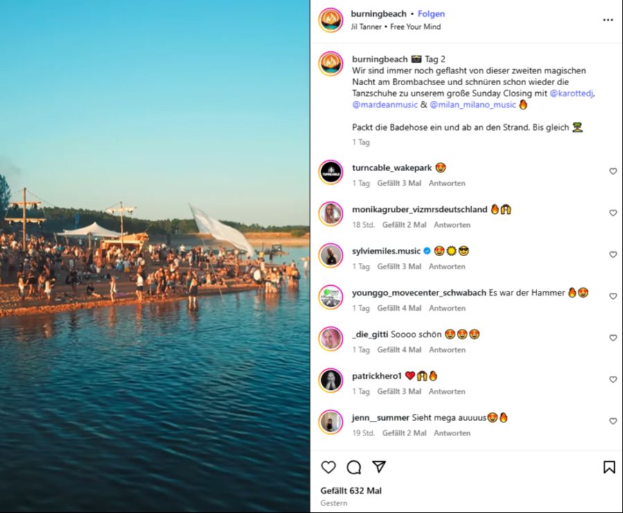 Am Allmannsdorfer Strand am Brombachersee fand am Wochenende ein Techno-Festival statt.