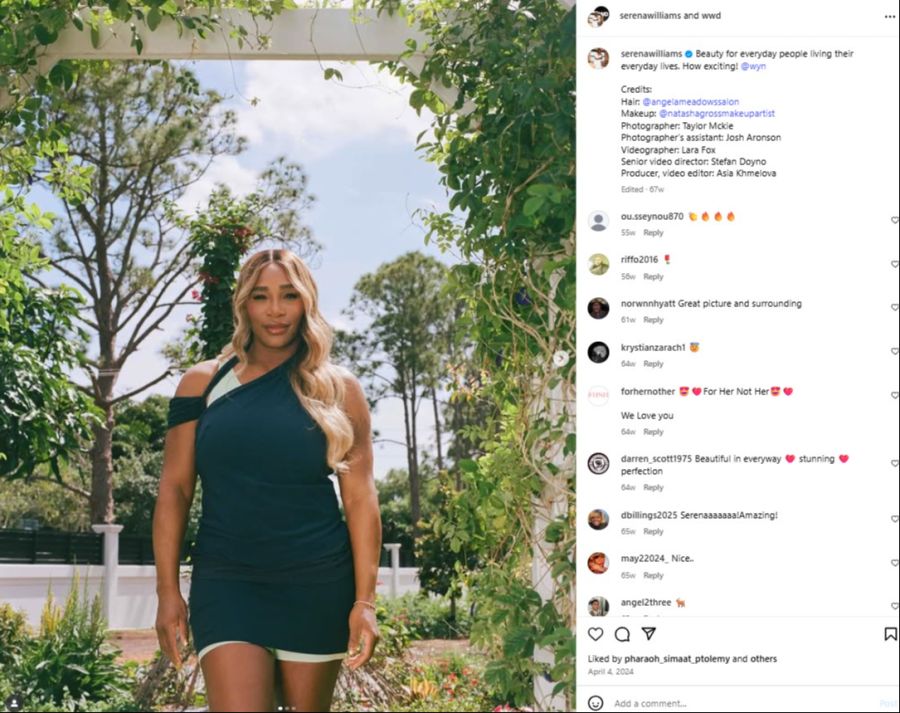 Serena Williams sah vor etwa einem Jahr noch etwas anders aus.
