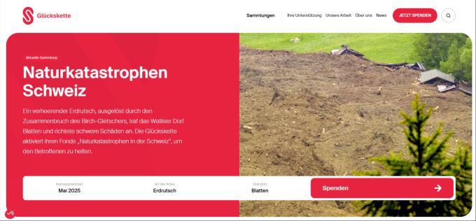 Die Glückskette sammelt Spenden für die Betroffenen von Blatten. Blatten Glückskette