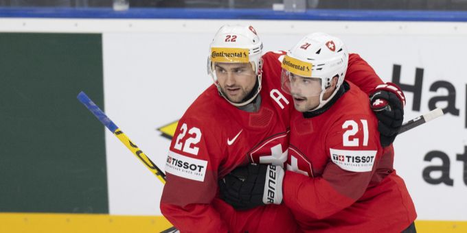 Dürfen auch an der WM 2025 bald gemeinsam jubeln: Nino Niederreiter und Kevin Fiala. WM 2025